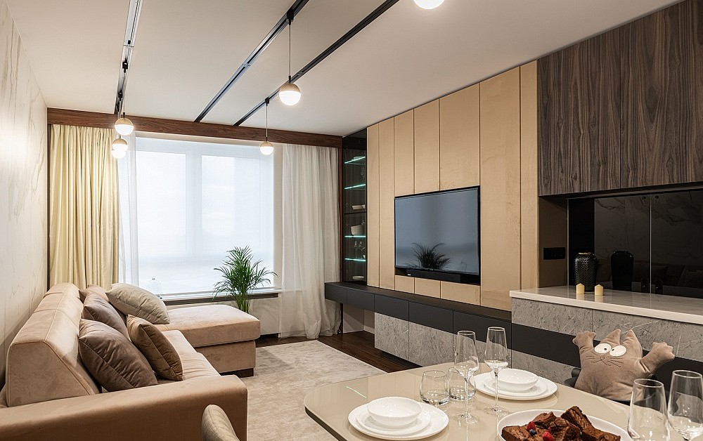 Древесно-песчаная кухня для ТВ-проекта «Квартирный Вопрос» 