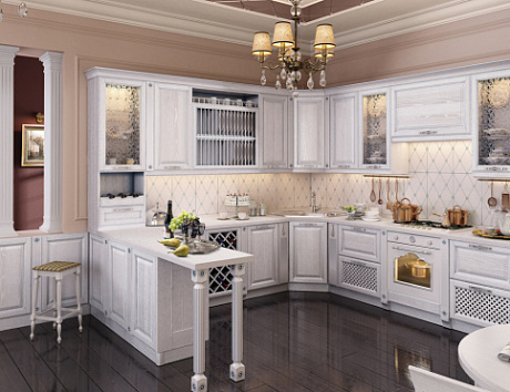 Современные кухни из массива