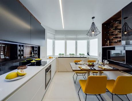 Ультрамодная черная кухня