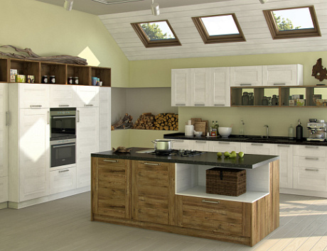 Бежевая кухня в Клину