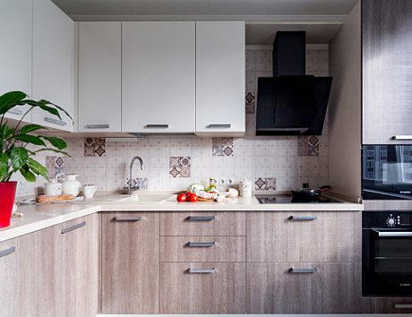 Бежевая кухня в Клину