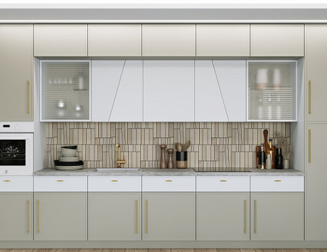 Бежевая кухня в Санкт-Петербурге