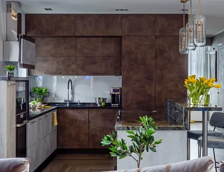 Коричневая кухня в Анапе
