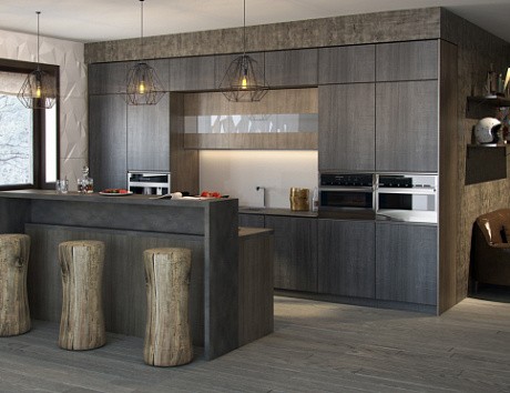 Коричневая кухня в Клину