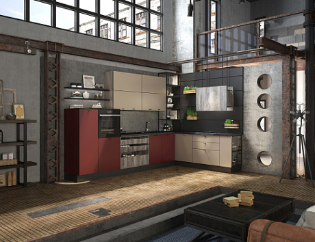 кухни в стиле лофт
