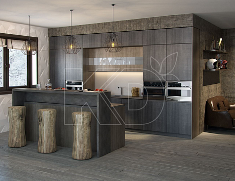 Черная кухня в стиле модерн