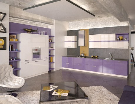Фиолетовая кухня в Егорьевске