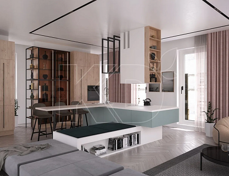 Белая кухня в стиле Модерн